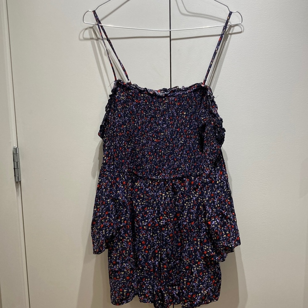 Urban Outfitters off the shoulder Floral Romper